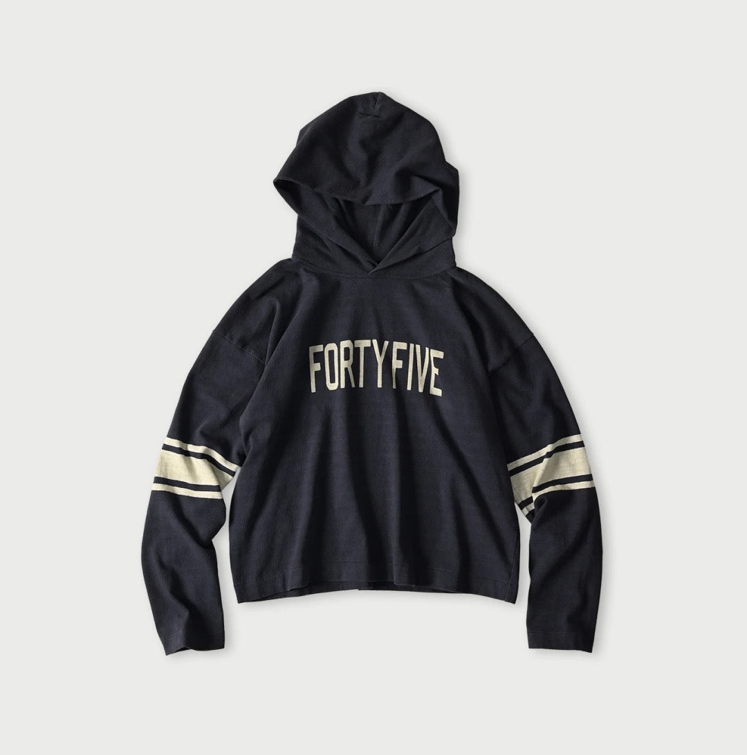 45R字母有帽長袖tee