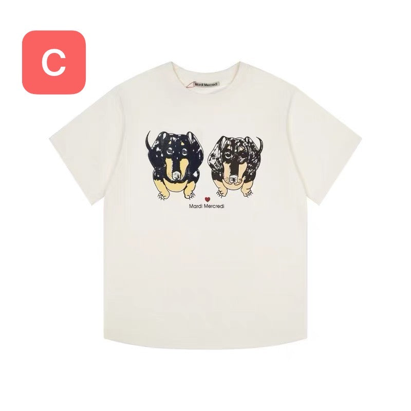 Mardi Mercredi 狗狗pattern tee