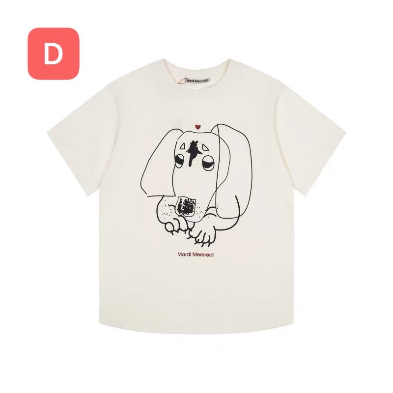 Mardi Mercredi 狗狗pattern tee