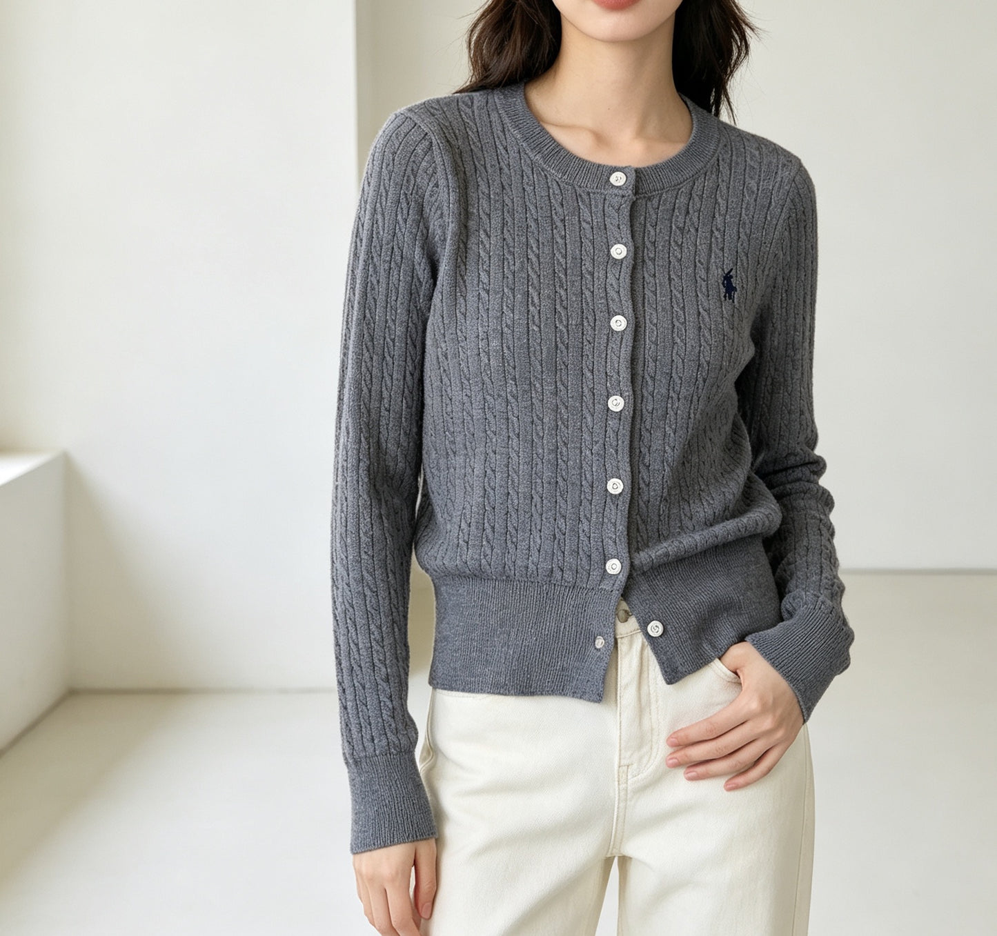 Polo logo cardigan