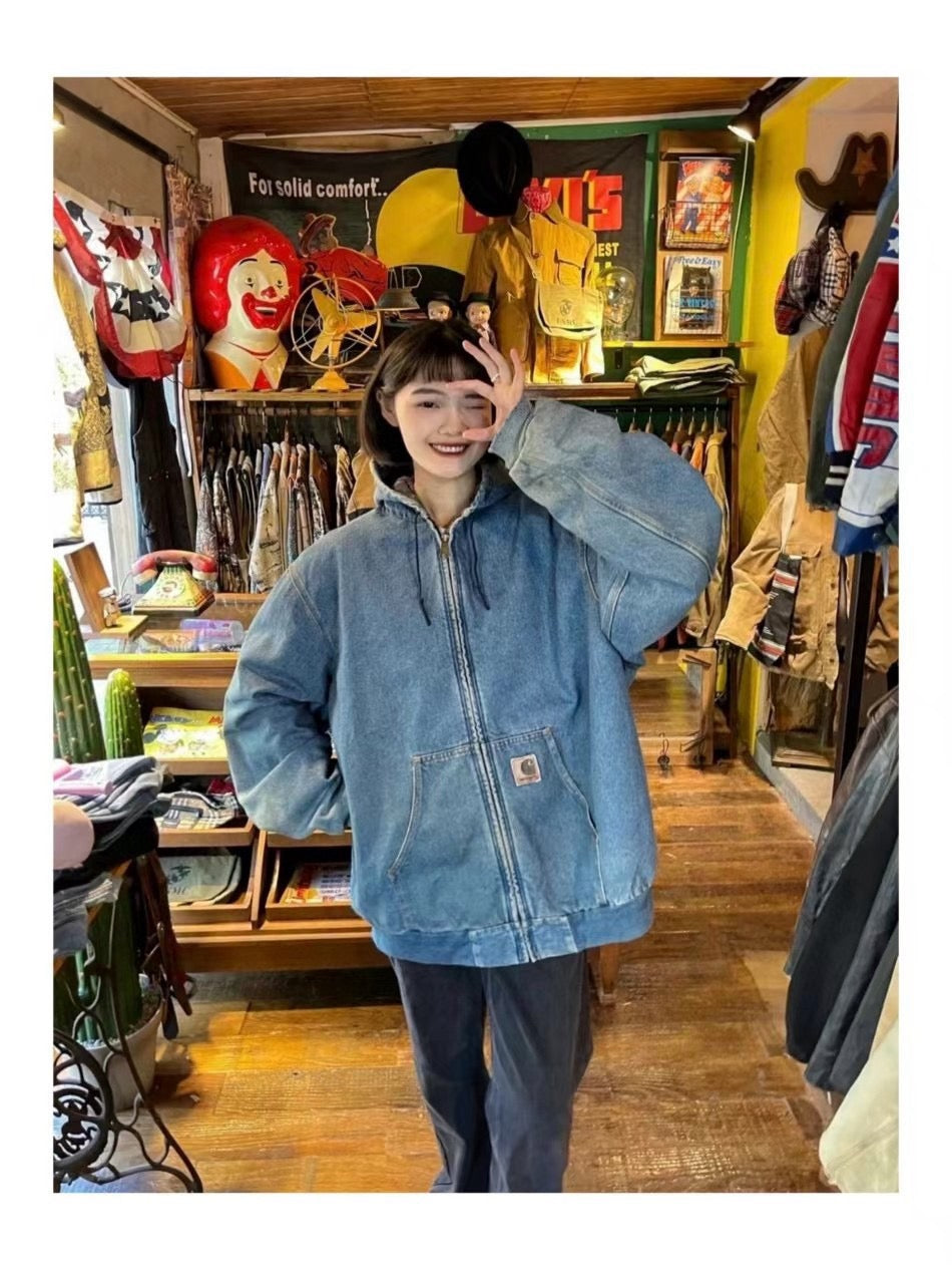 Carhartt 牛仔zip up jacket