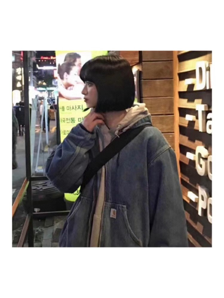 Carhartt 牛仔zip up jacket