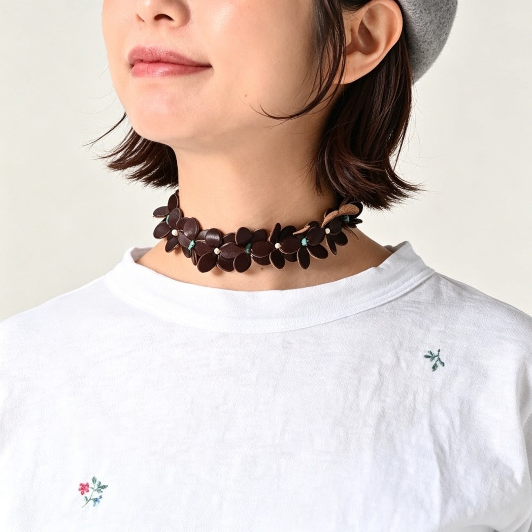 45R flower刺繡長袖tee