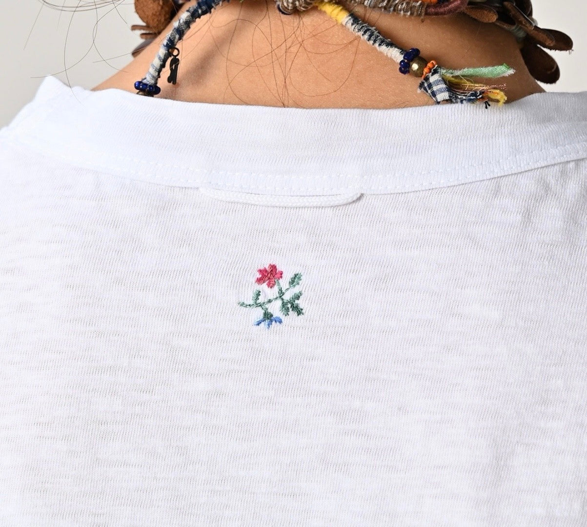 45R flower刺繡長袖tee
