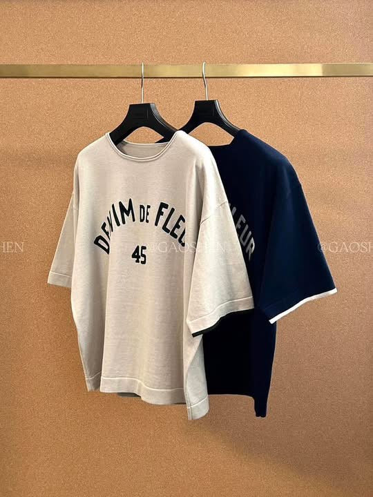 45R撞色logo tee