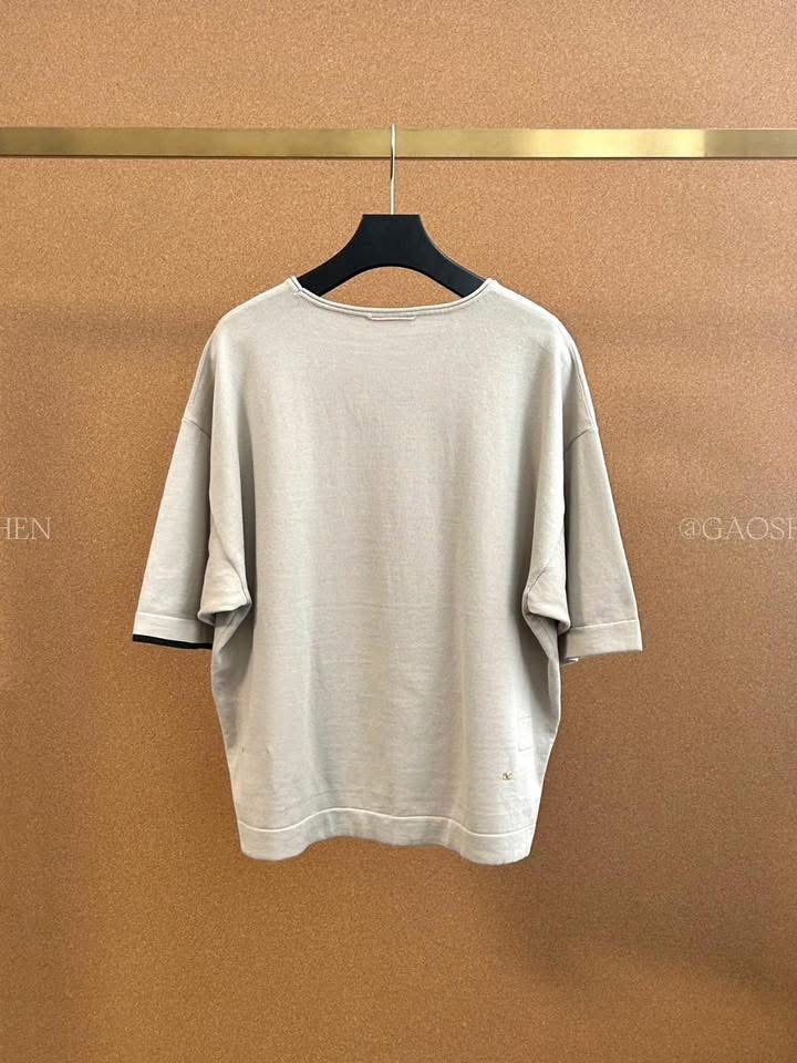 45R撞色logo tee