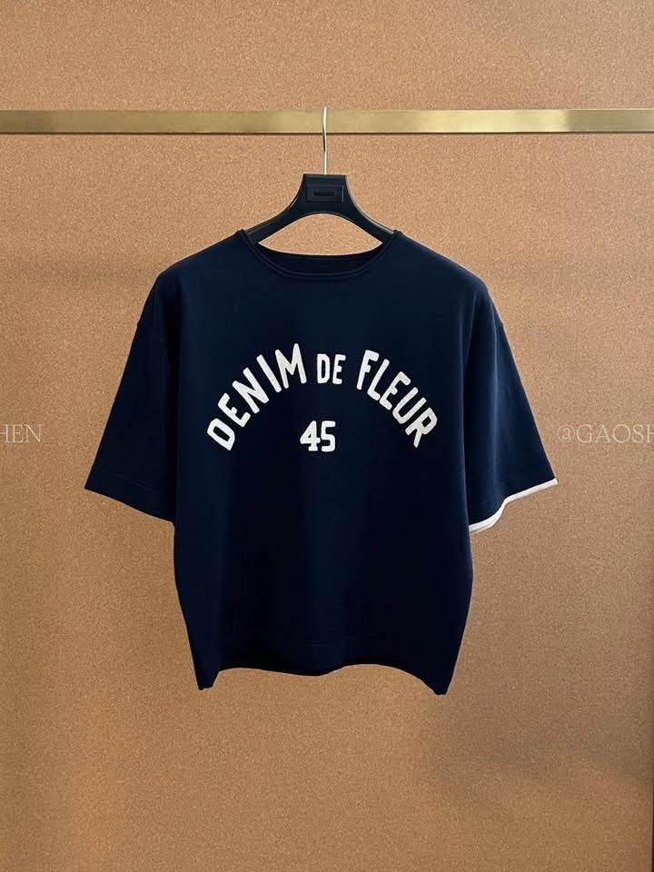 45R撞色logo tee
