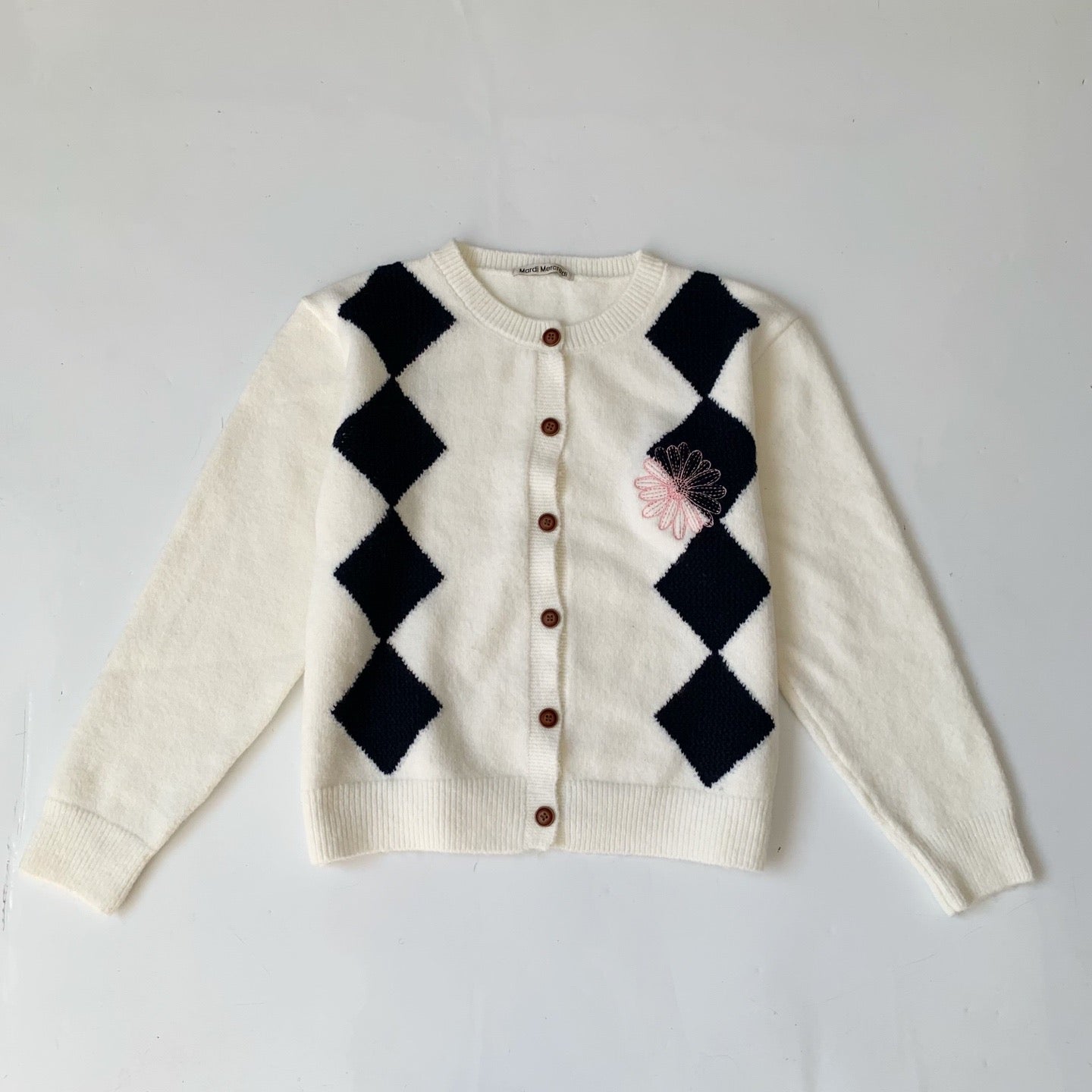Mardi菱形pattern cardigan