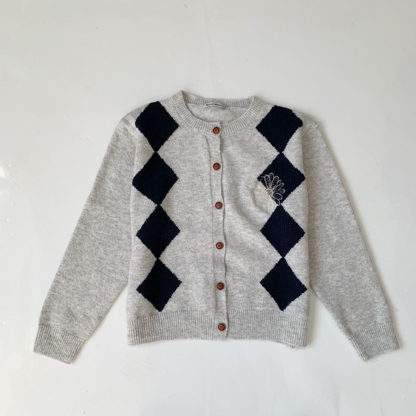 Mardi菱形pattern cardigan