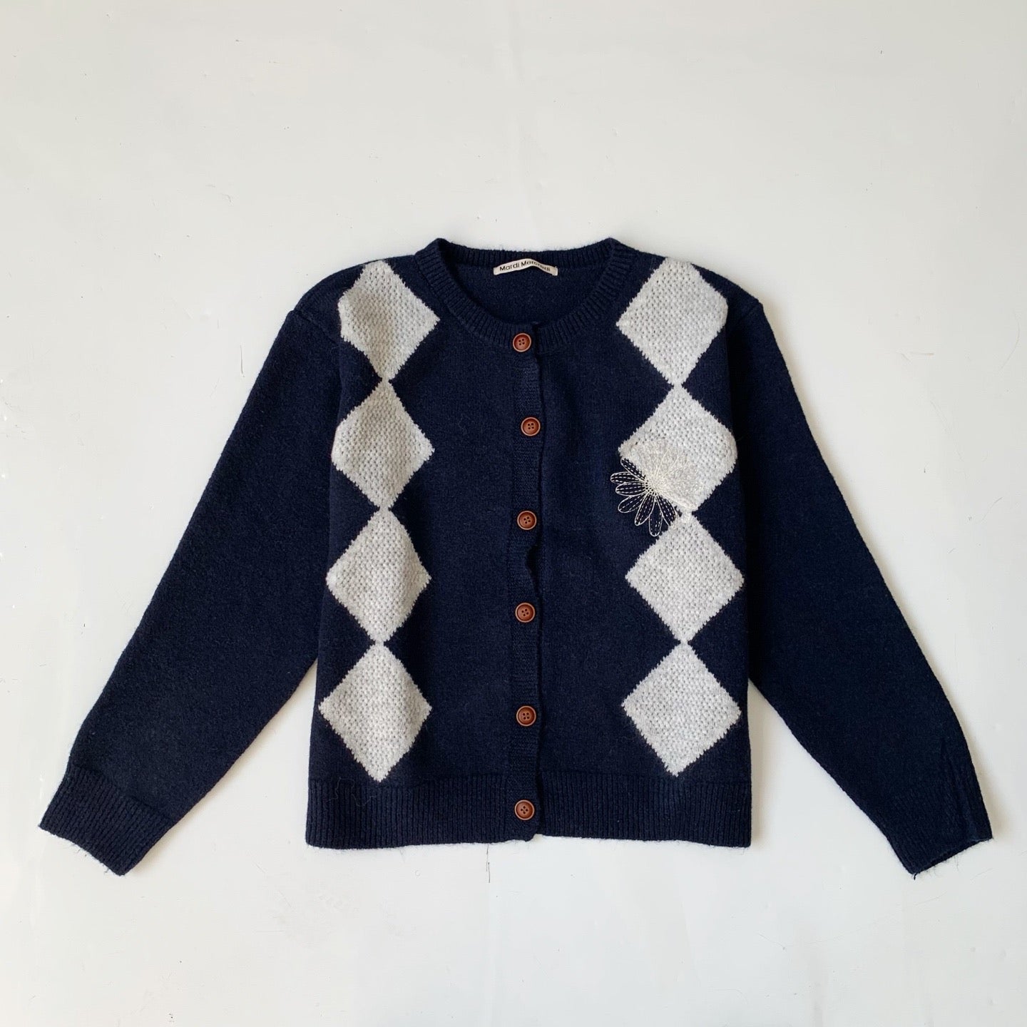 Mardi菱形pattern cardigan