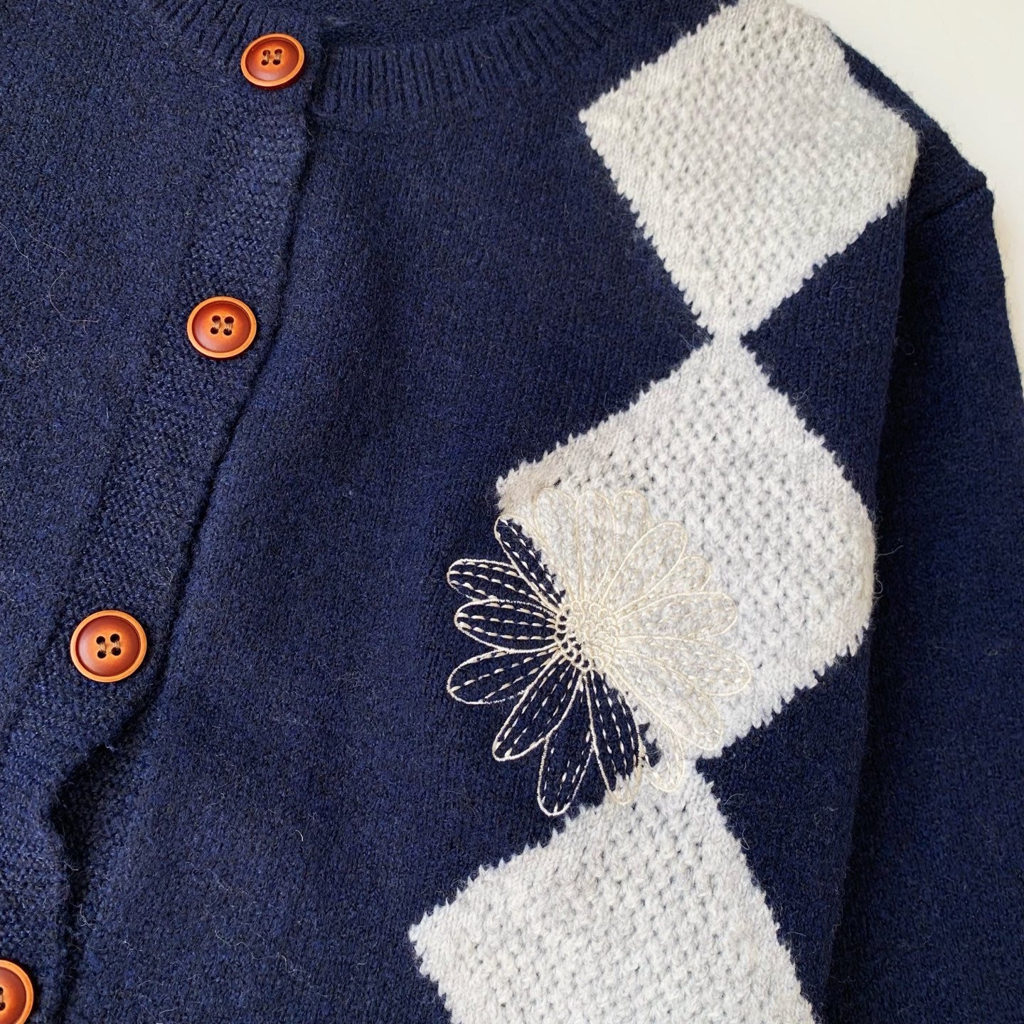 Mardi菱形pattern cardigan
