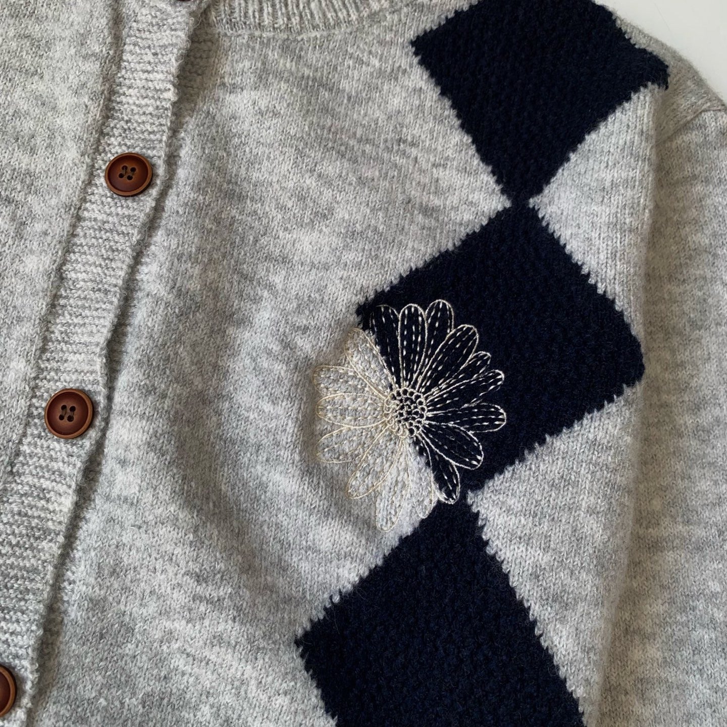 Mardi菱形pattern cardigan