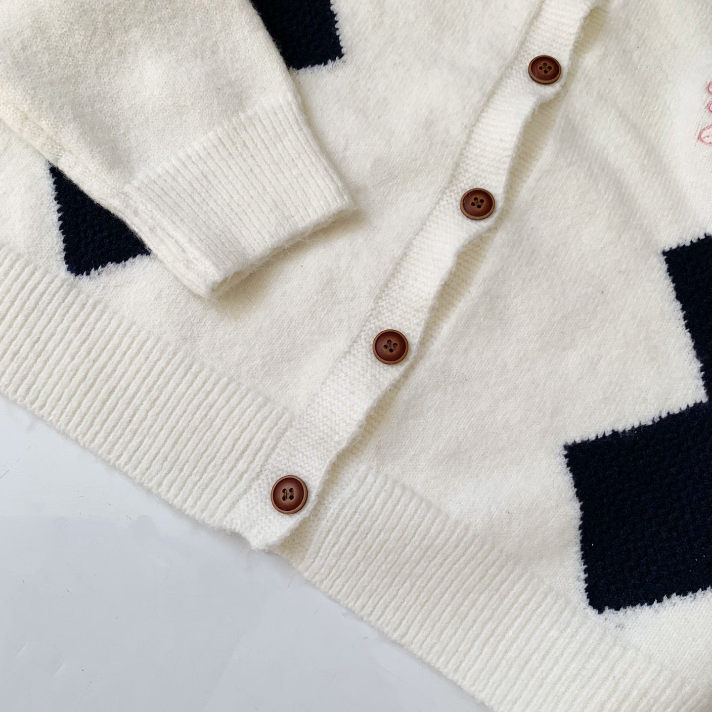 Mardi菱形pattern cardigan