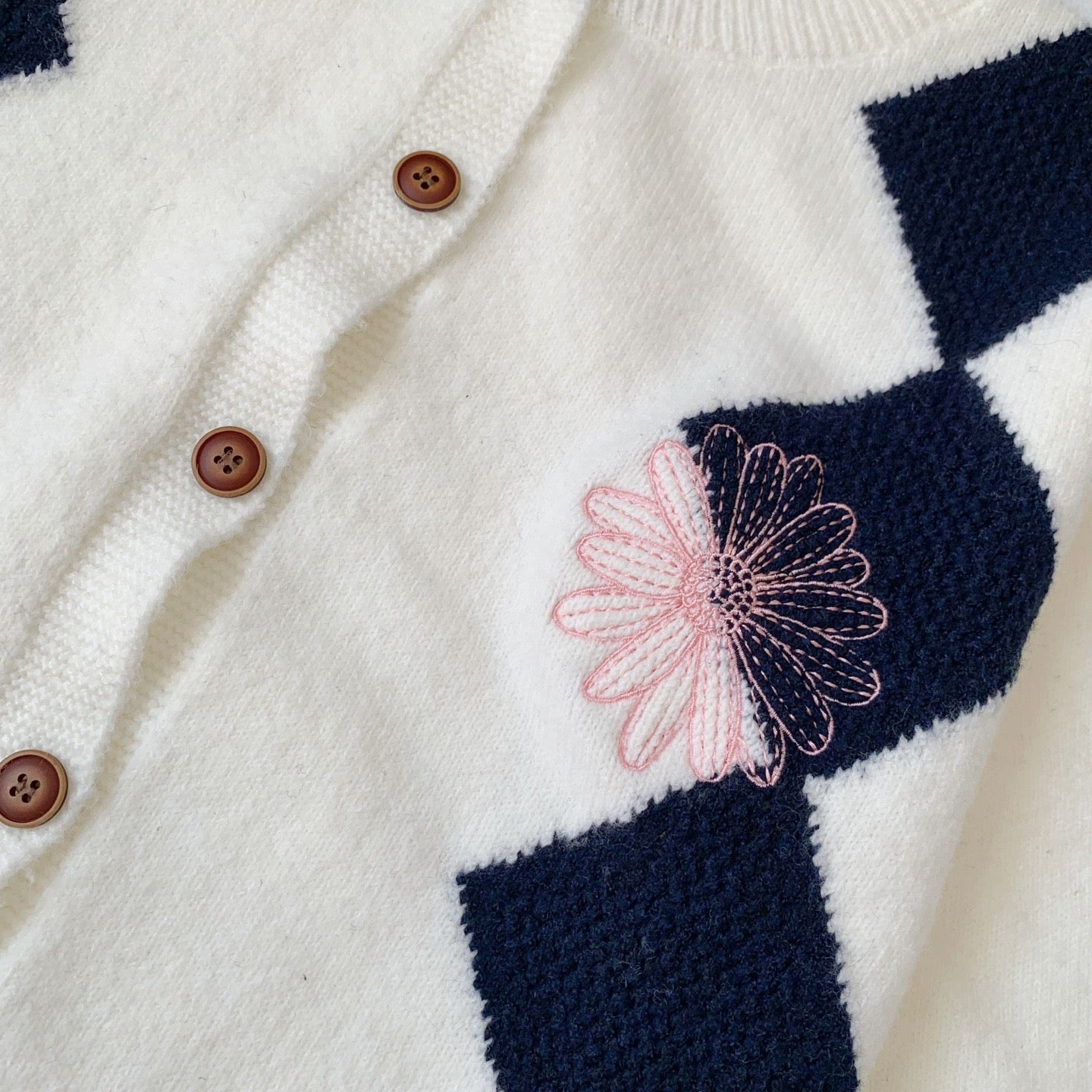 Mardi菱形pattern cardigan
