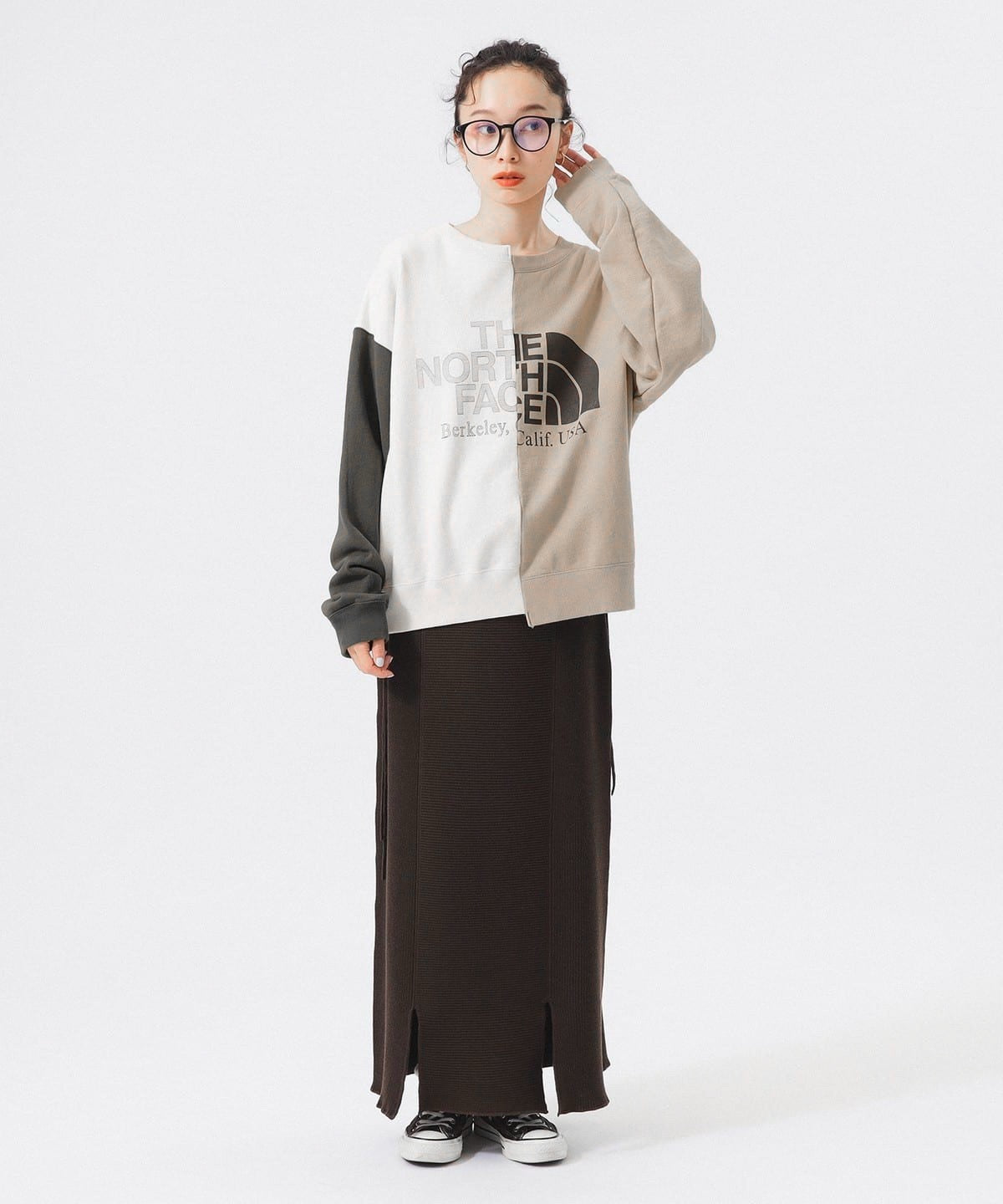 TNF x beams 接拼不規則衛衣