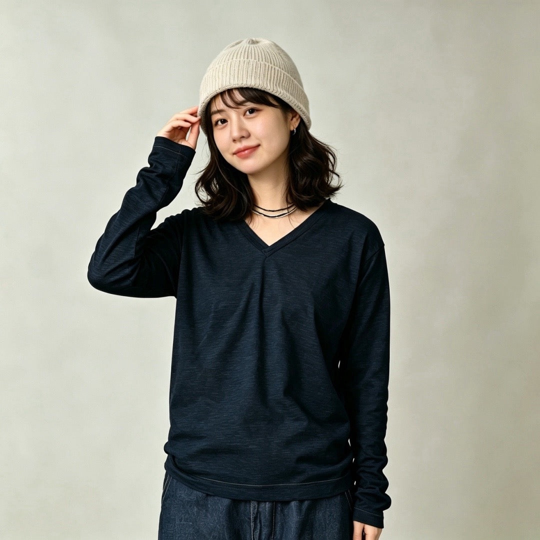 45R v領淨色tee