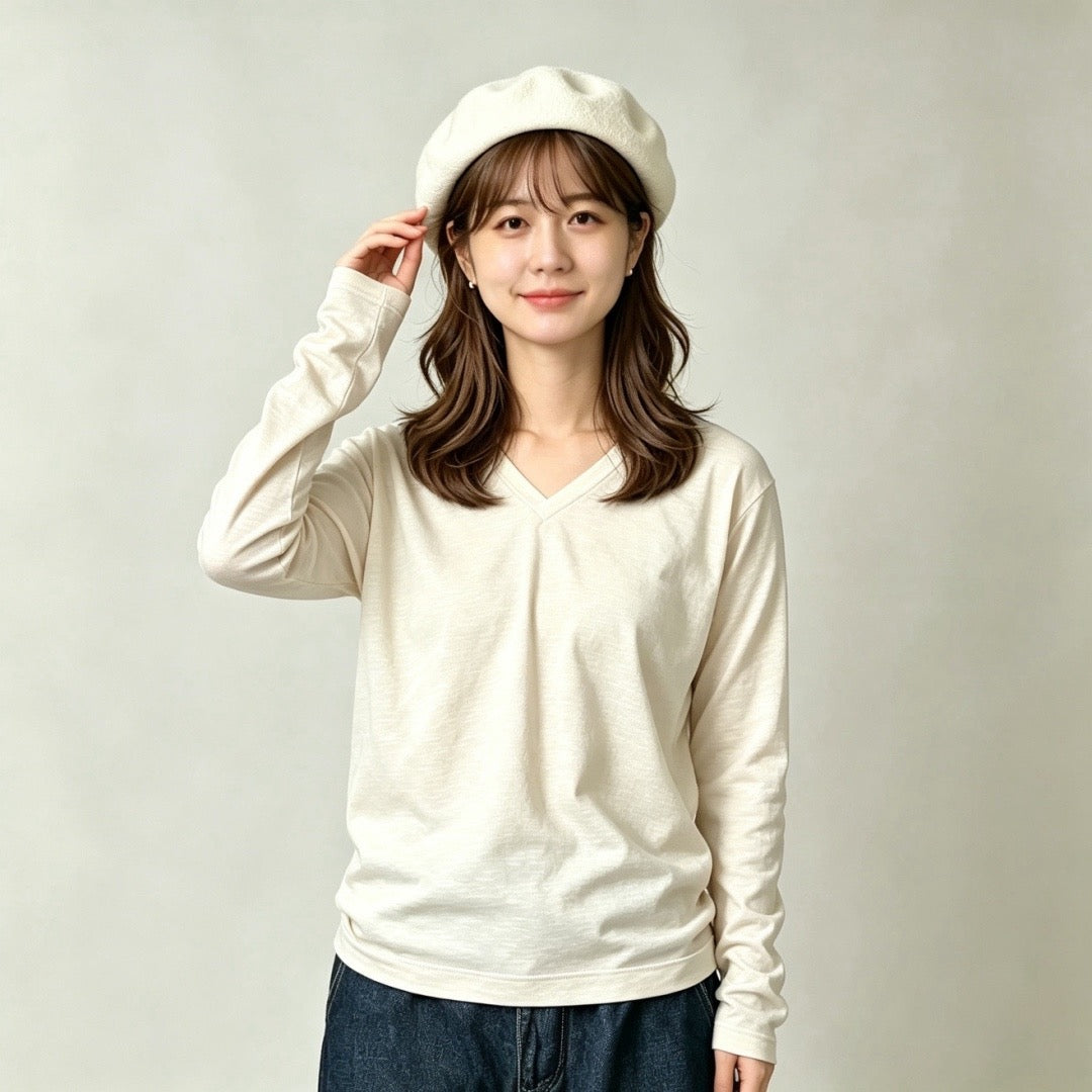 45R v領淨色tee