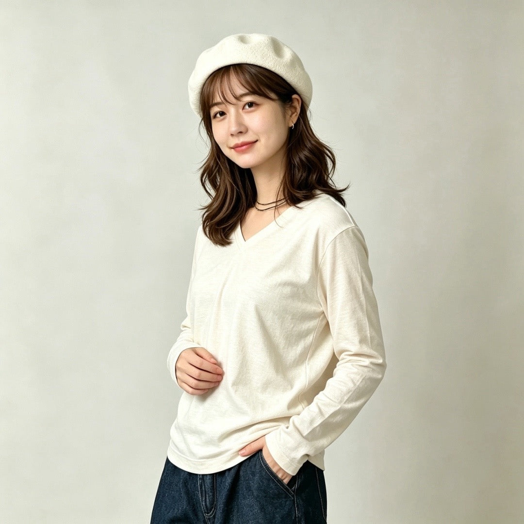 45R v領淨色tee