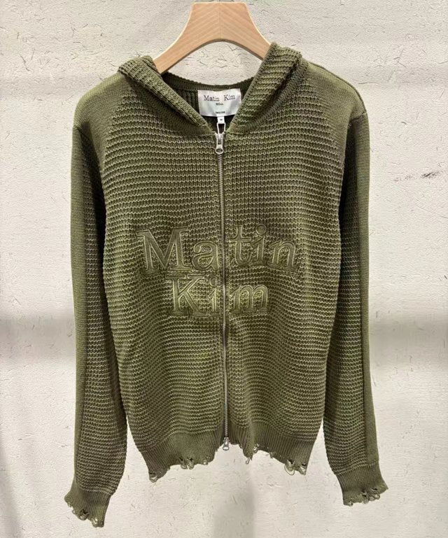 Matin Kim 針織拉鏈外套