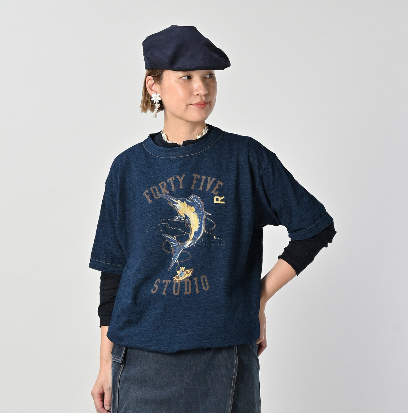 45R fish logo tee
