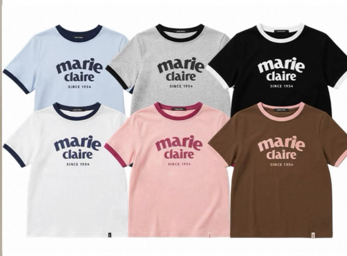Marie Claire撞色tee