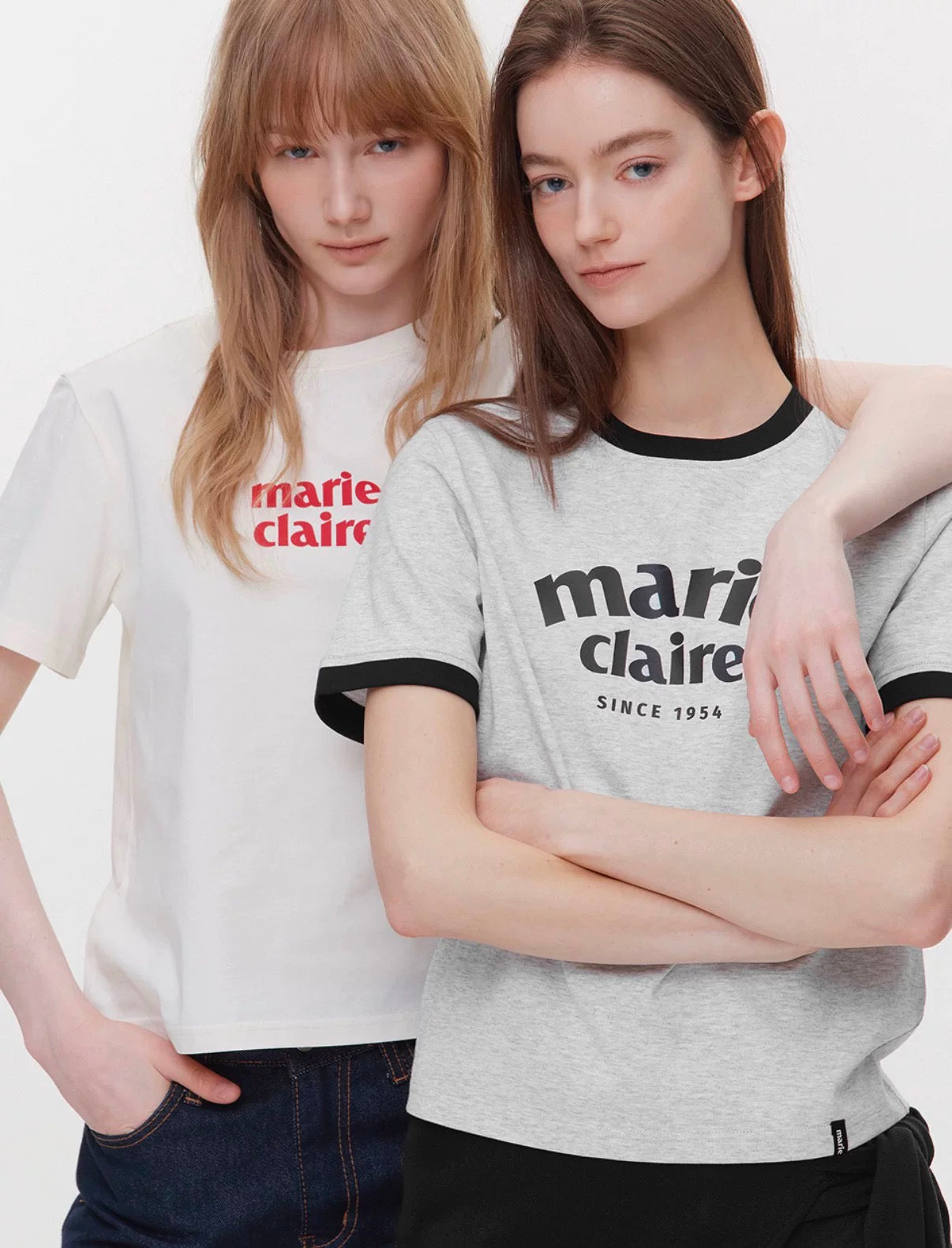 Marie Claire撞色tee