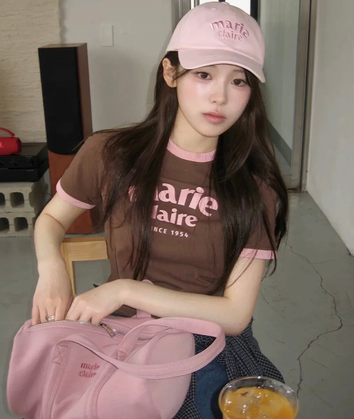 Marie Claire撞色tee