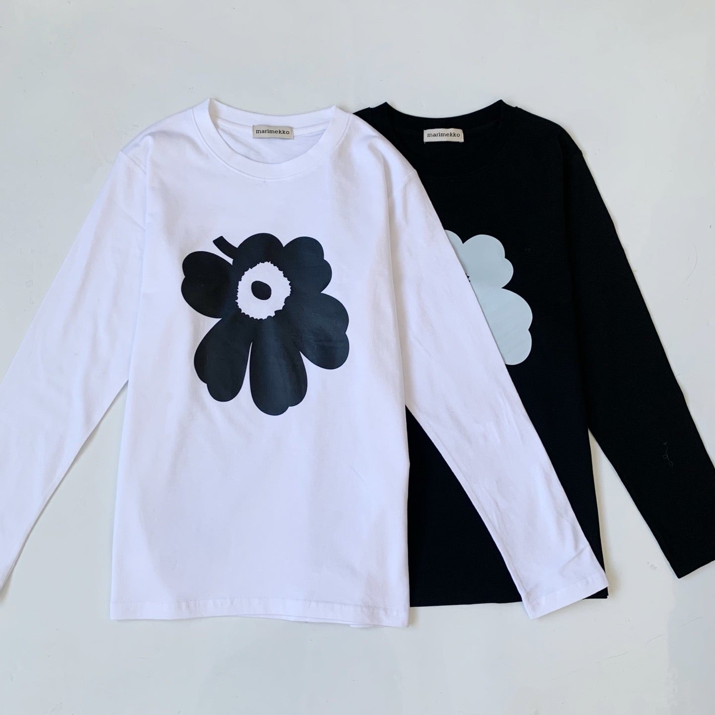 Marimekko flower長袖印花tee
