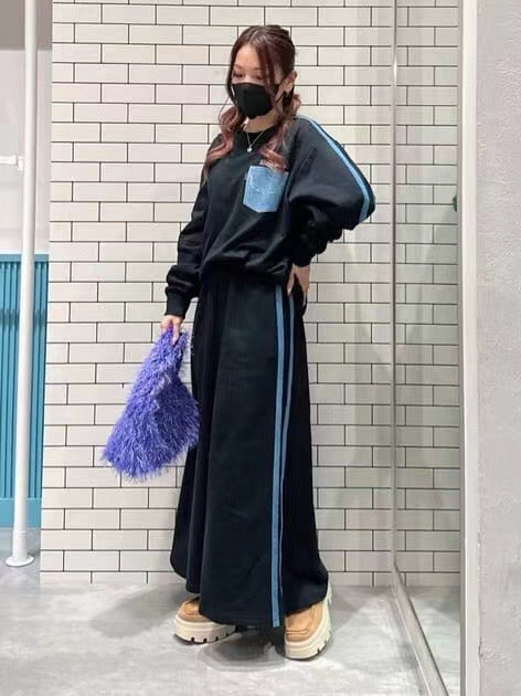 Rodeo crowns 牛仔接拼半折裙