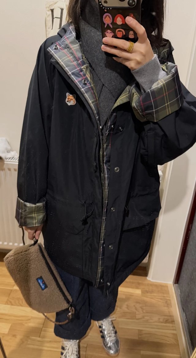 Maison kitsune x Barbour 雙面外套