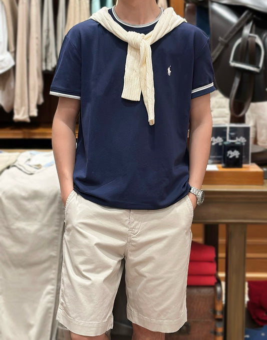 Polo撞色tee