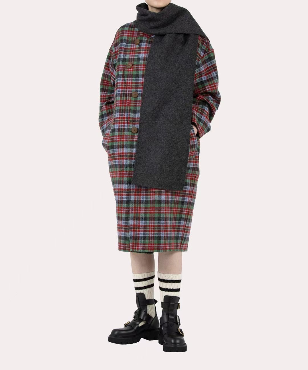Vivienne Westwood 雙面羊毛褸連頸巾