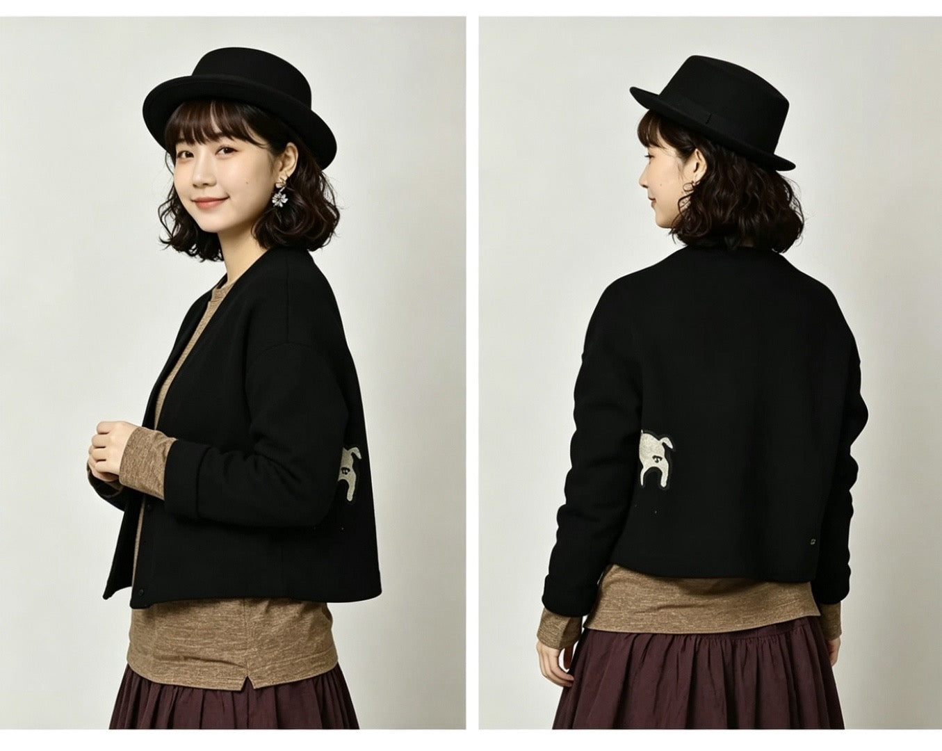 45R 小豬刺繡cardigan