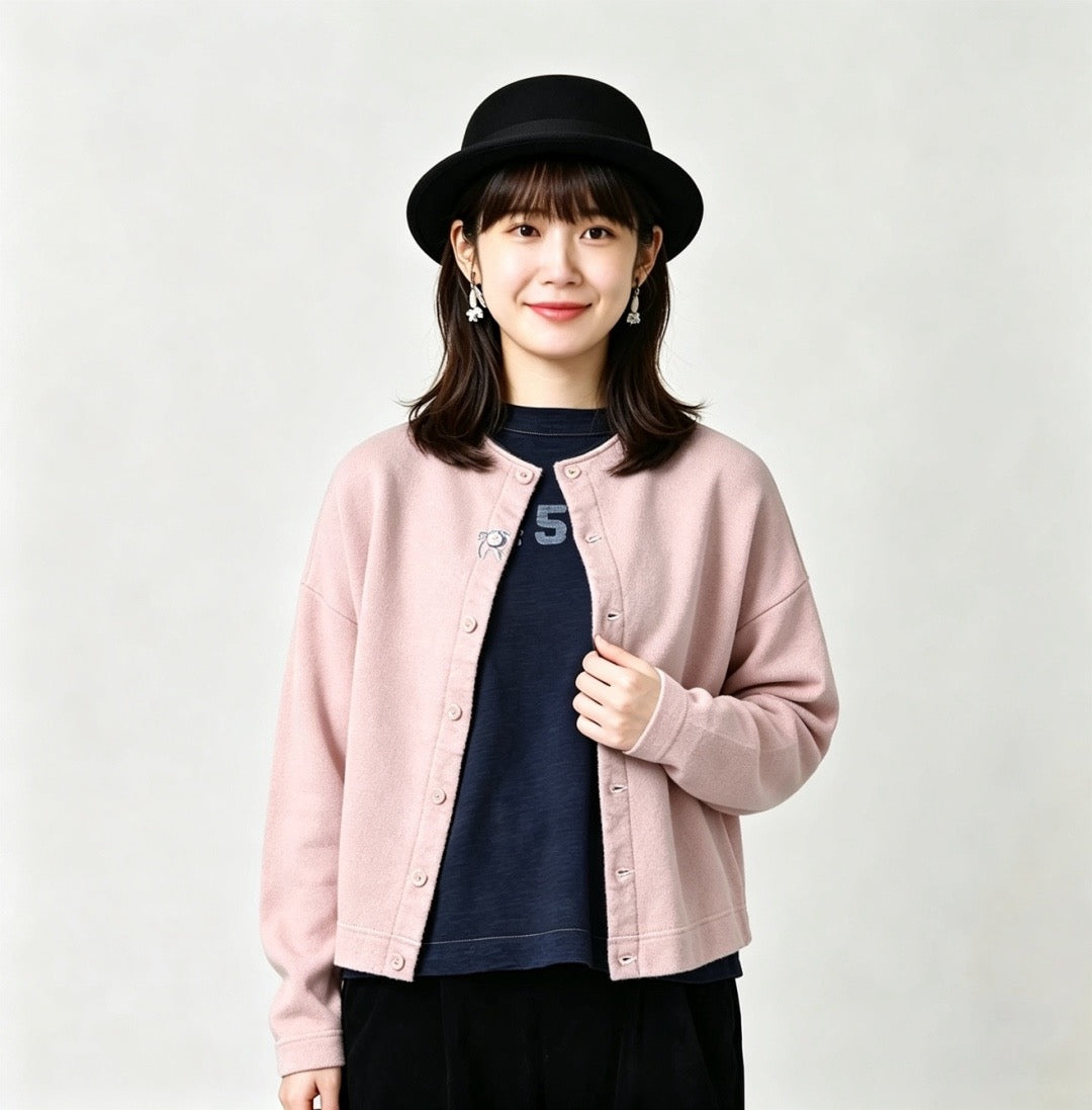 45R 小豬刺繡cardigan