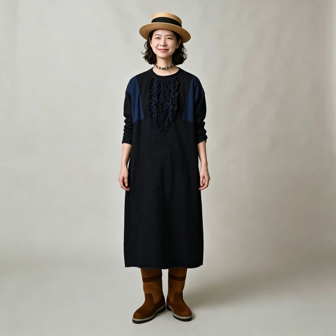 45R荷葉邊one piece