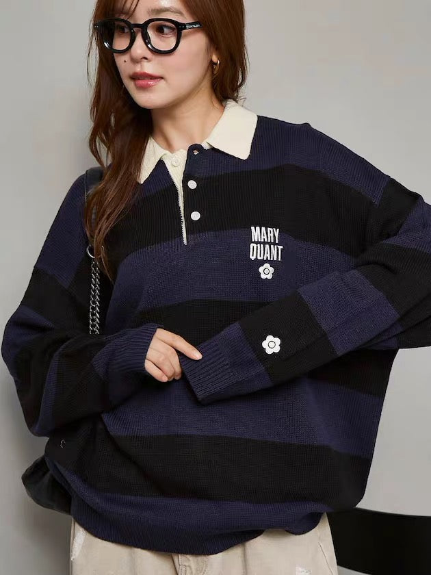 Mary Quant 刺繡針織polo shirt
