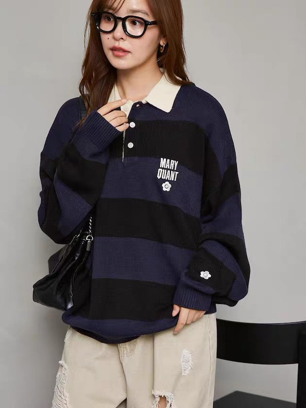 Mary Quant 刺繡針織polo shirt