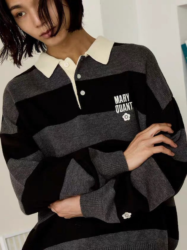 Mary Quant 刺繡針織polo shirt