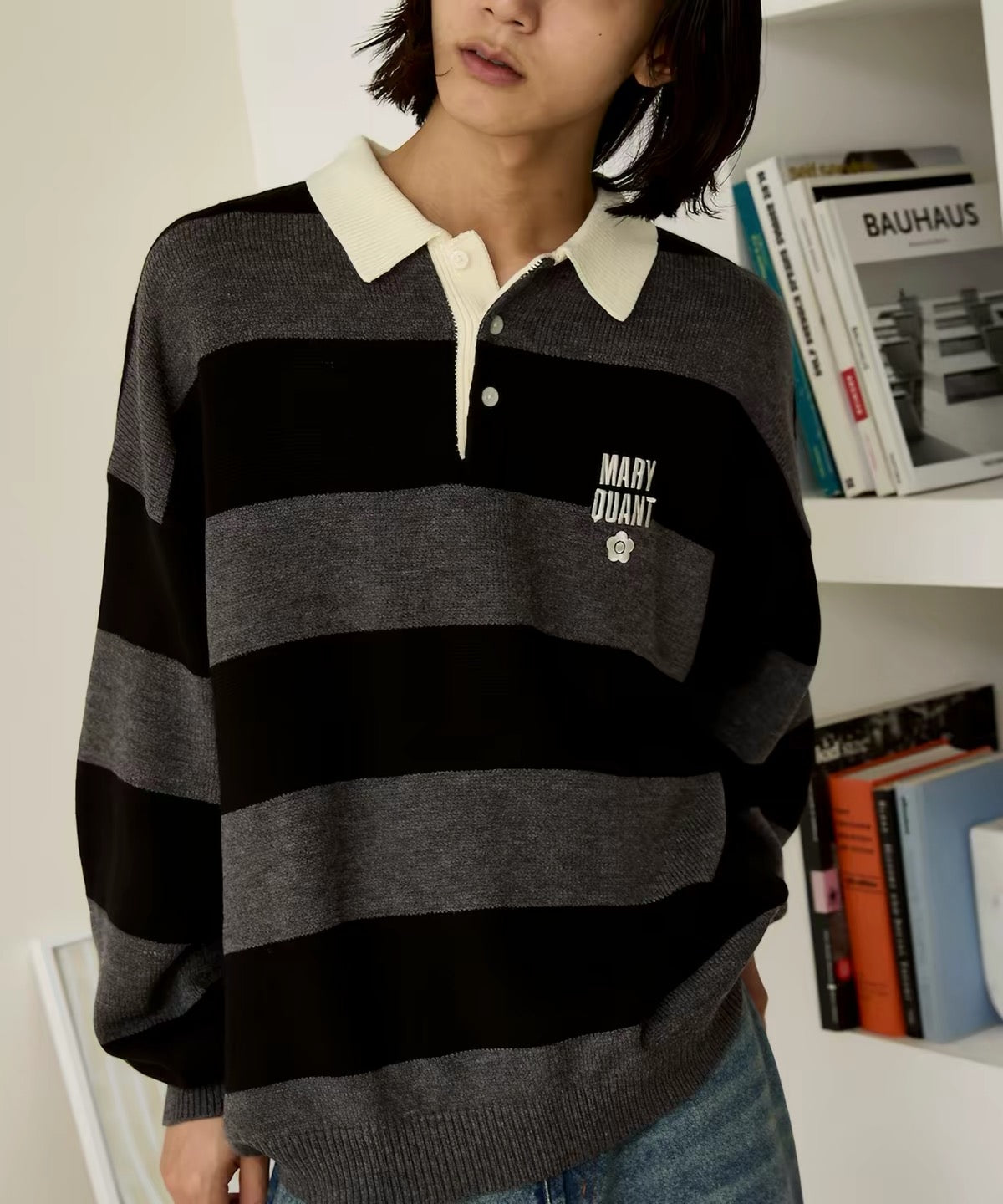 Mary Quant 刺繡針織polo shirt