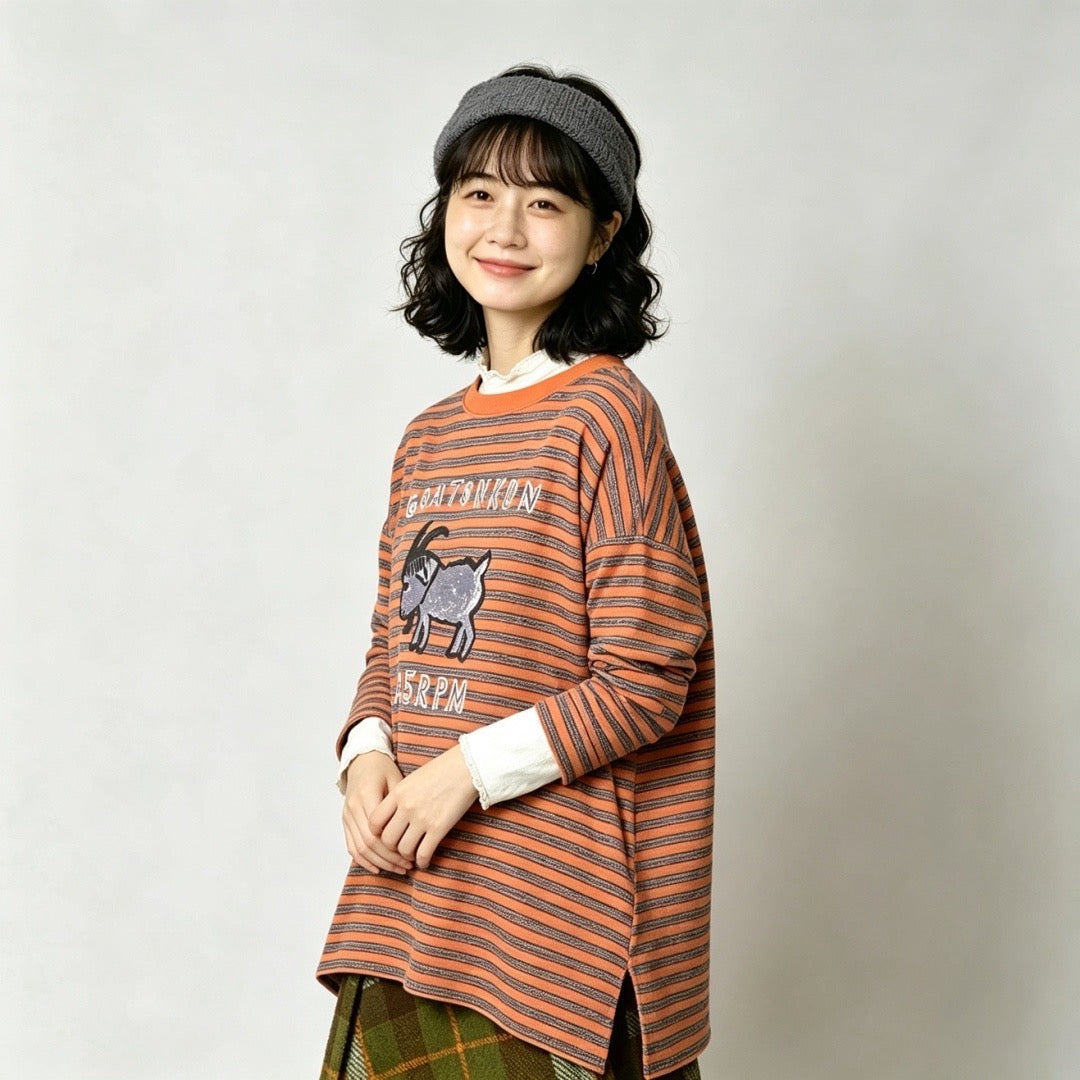 45R sheep間條tee