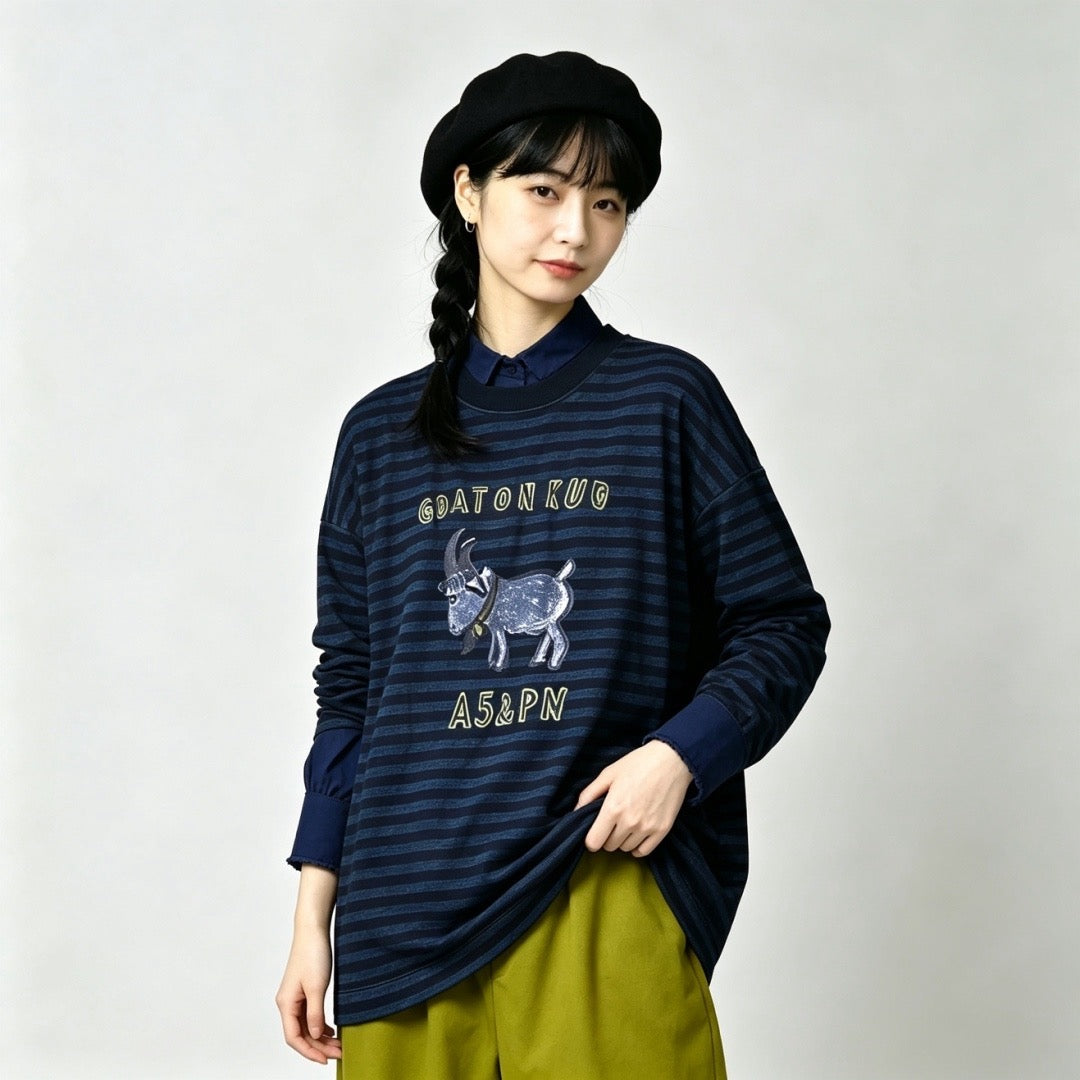 45R sheep間條tee