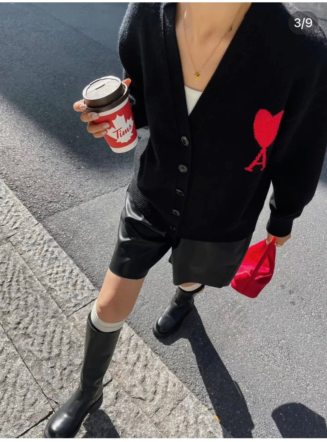 AMI心心cardigan