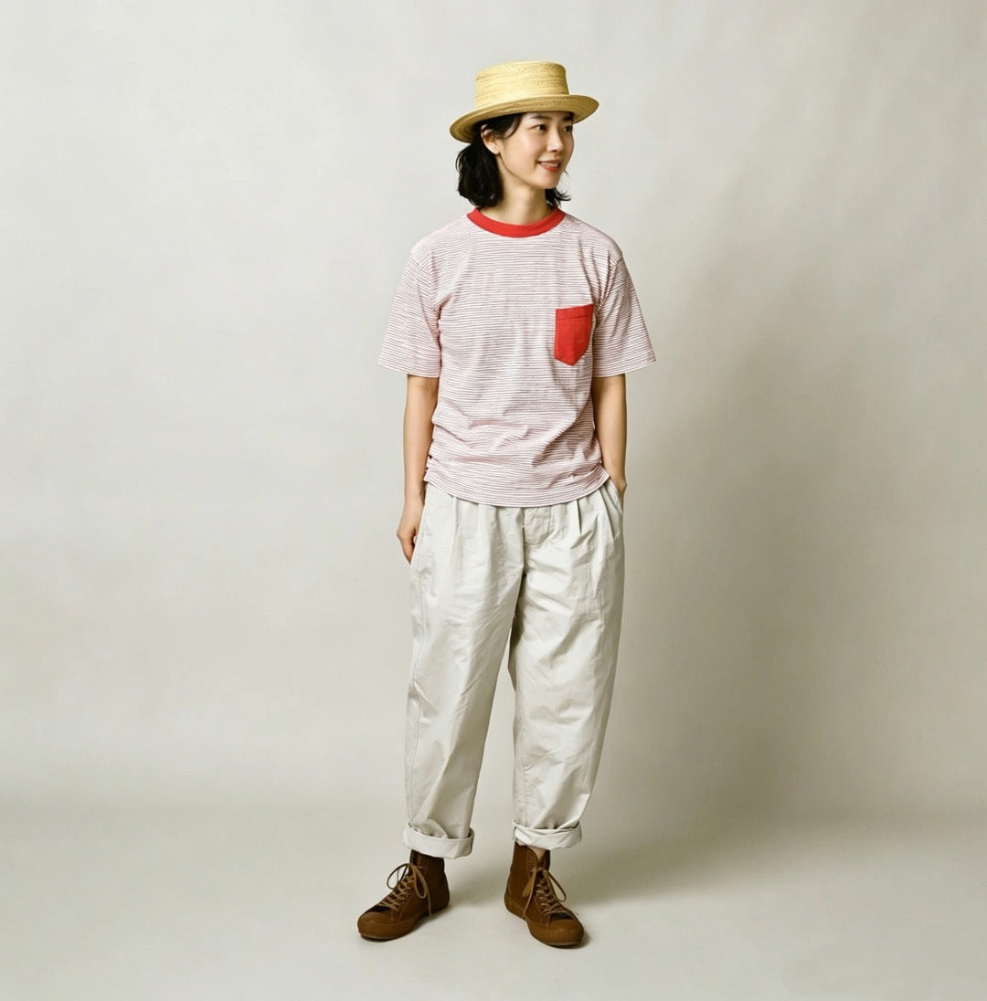 45R間條pocket tee