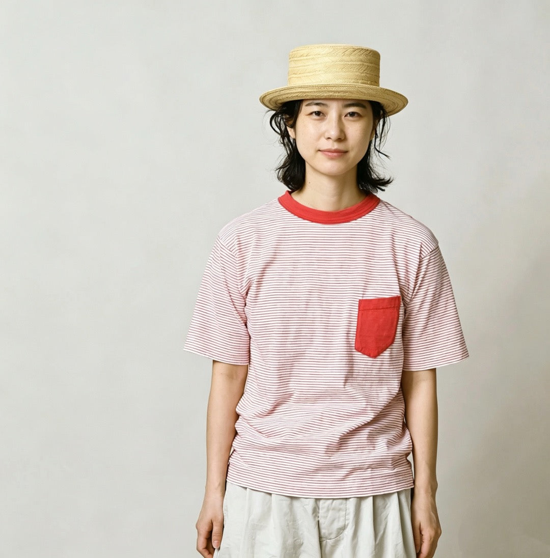 45R間條pocket tee