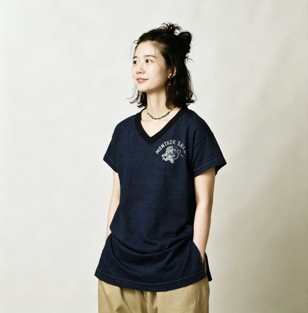 45R V領 印花tee