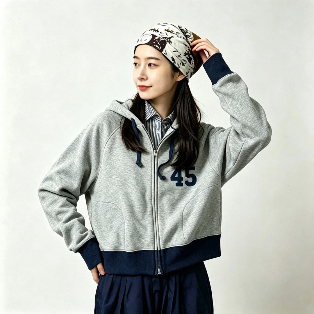 45R撞色hoodies jacket