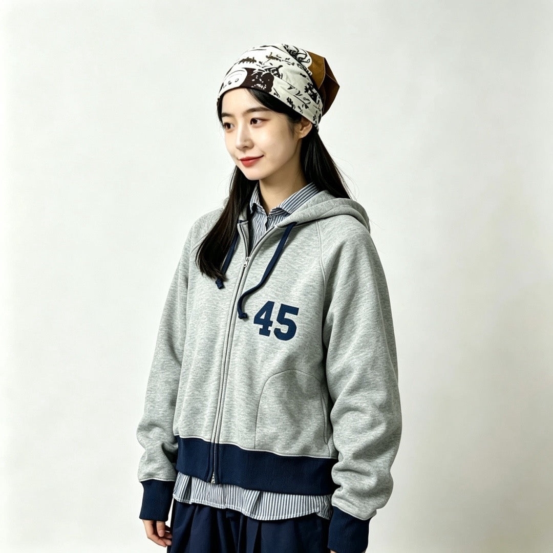 45R撞色hoodies jacket