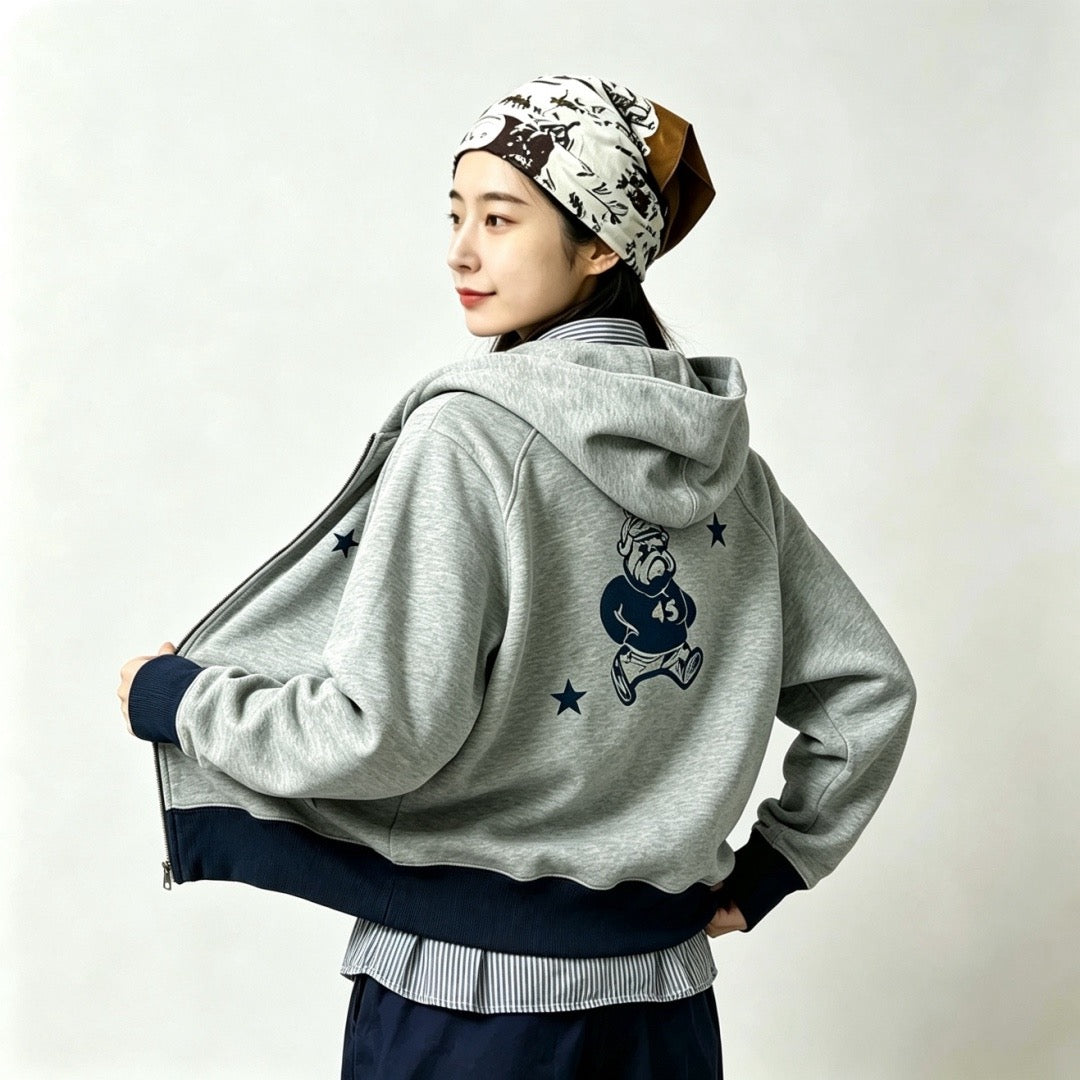 45R撞色hoodies jacket