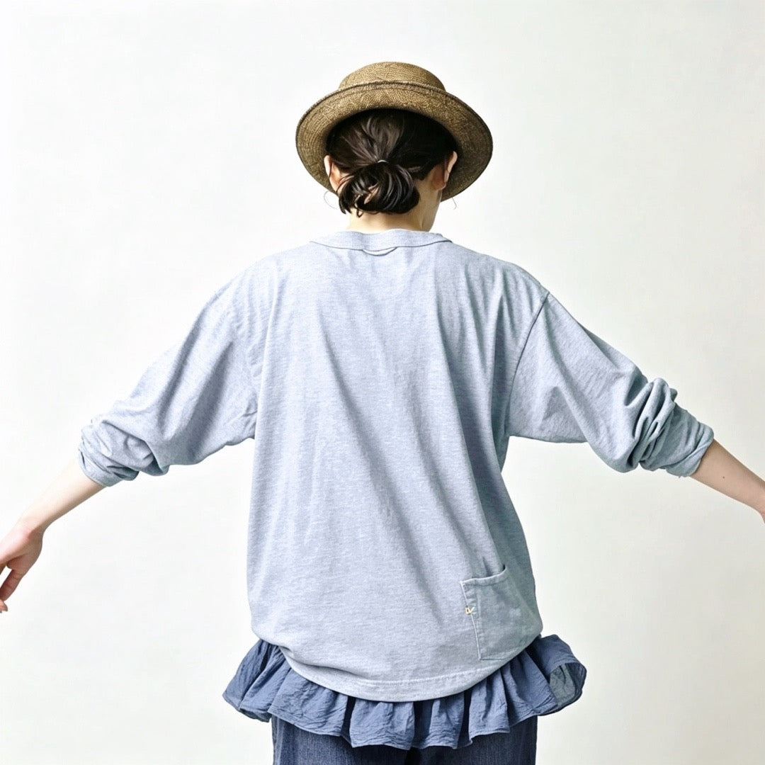 45R淨色長袖tee