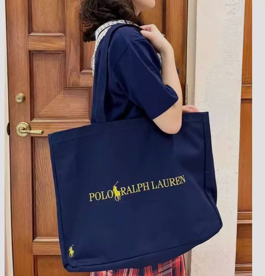Polo金色刺繡tote bag